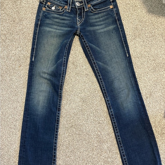 Y2K True Religion Women's Lowrise Straight Leg Jeans Size 27 - Picture 2 of 9